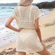 thumbnail image 4 of Vestido de Crochet para Mujer, de Corta y Cuello en V, Ideal para Verano Albaricoque S, 4 of 10