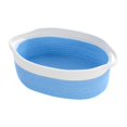 thumbnail image 4 of Cesta de cuerda de algodón, cesta decorativa para juguetes de perros, cesta tejida multiusos con asa, cesta vacía para regalos, aperitivos, guardería azul, 4 of 8