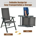thumbnail image 4 of Patiojoy 3PCS Patio Bistro Set Outdoor Dining Furniture Set w/2 Folding Chairs & Tempered Glass Table, 4 of 5