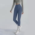 thumbnail image 3 of Paiwinds Women's Solid Color Pocket High Waist Tight Yoga Full Length Pants, Stretchy Nylon Spandex, Skinny Fit Leggings, Multiple Colors., 3 of 9
