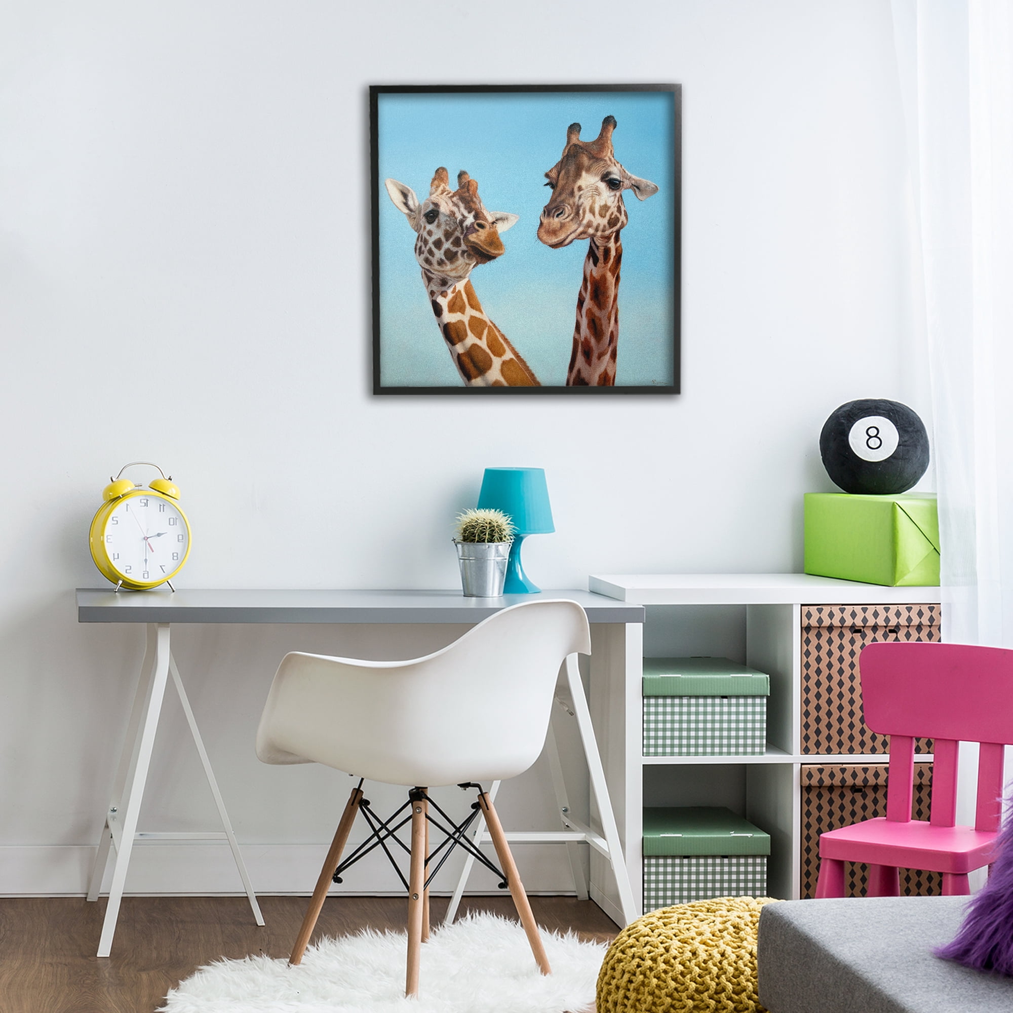 Stupell Industries Romantic Soulmate Giraffes Black Framed Giclee Art, design by Lucia Heffernan