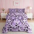 thumbnail image 2 of Erosebridal Delicate Satin Bow Ribbon King Size Comforter Sets for Girls, Romantic Floral Print Comforters King Size, Reversible 3 Pieces 1 Comforter and 2 Pillowcases, 2 of 6