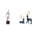 thumbnail image 1 of Escultura abstracta de reno, figura decorativa de resina, adorno para el hogar, la oficina, la mesa de centro, la sala de estar., 1 of 8