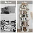 thumbnail image 6 of 8 Tier Rotating Shoe Rack Tower, 32 Pair Shoe Organizer Shelf, White, 63.3" x 23.6" x 23.6", 6 of 10