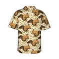 thumbnail image 3 of Fotbe Retro Squirrel Hawaiian Shirt for Men Unisex Summer Beach Casual Short Sleeve Cotton Linen Button Down Shirts-Large, 3 of 9