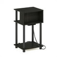 thumbnail image 4 of Furinno Just 3-Tier Turn-N-Tube Open Storage End Table with USB and Type-C Charging Port, Espresso/Black, 4 of 7