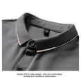 thumbnail image 4 of KeShDi Summer Linen Tshirt Mens Shirts Polo Shirt Men's Summer Casual Short Sleeve Top Solid Color T-shirt Half Sleeve Short Sleeve Collar Top/Shirt Dark Gray 5X, 4 of 8