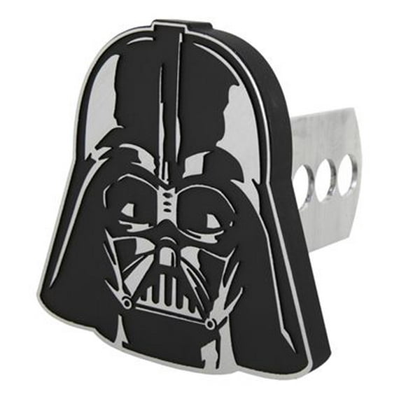 Plasticolor Couvercle d'Attelage de Remorque 002282R01 Bouchons d'Attelage; s'Adapte au Récepteur de 2 Pouces; Tête de Darth Vader; Noir/argent; Métal