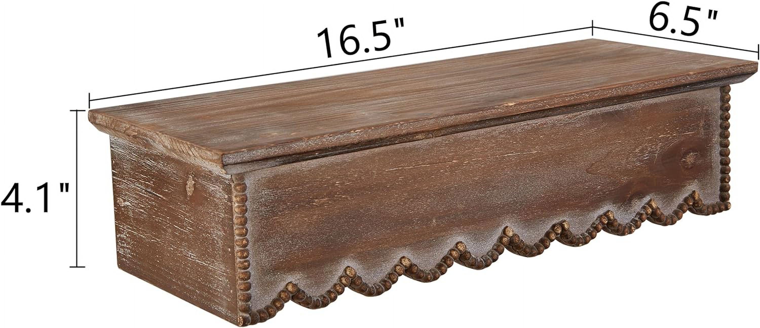 SOFE Wood Scalloped Decorative Floating Shelves, Farmhouse Bedroom Bathroom Kitchen Shelving Wall Shelf, Small Hanging Shelves Display Book Picture Ledge Shelf