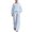 Y12-Sky Blue, variant on Mifsaly 2 Piece Linen Set for Women Crewneck Balloon Sleeve Tops and Lounge Trousers Trendy Going Out Travel Airport Vacation Matching Outfits
