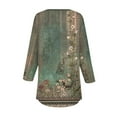 thumbnail image 4 of Xyxonk 3/4 Length Sleeve Womens Tops Trendy Vintage Floral Printed Shirt Plus Size V Neck Tunic Top Summer Three Quarter Length T Shirt Clothes Cute Clothes,Army Green S, 4 of 5