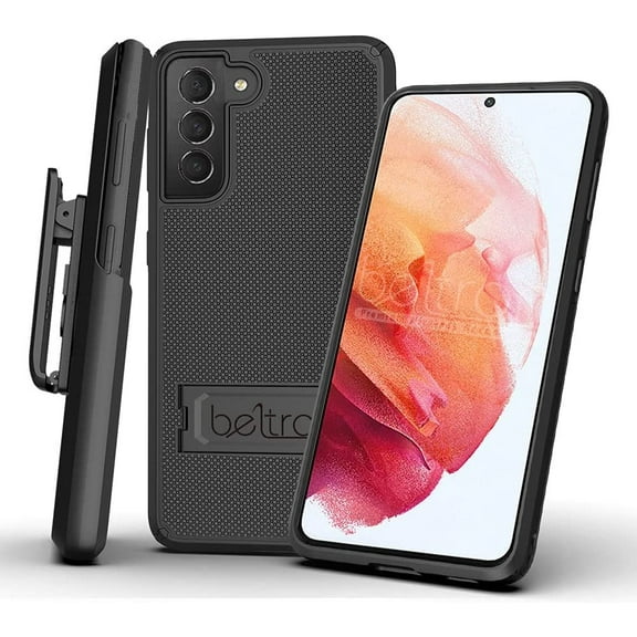 BELTRON Combo Case & Holster for Samsung Galaxy S21 Ultra, Slim Protective Full Body Dual Guard Grip Case & Swivel Belt Clip Combo with Kickstand / Card Holder for Galaxy S21  5G 6.7 Inch