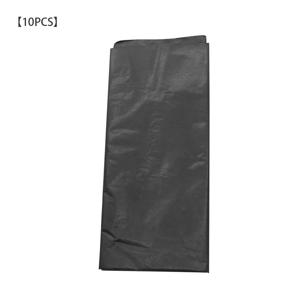 10pcs Gift Packaging Tissues Smooth Flower Wrapping Papers Folding Solid Color Gift Packing Covers, Black