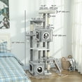 thumbnail image 3 of PawHut 65 Inch Cat Tree, Multi-Level Cat Tower with Condos, Perch, Grey, 3 of 10
