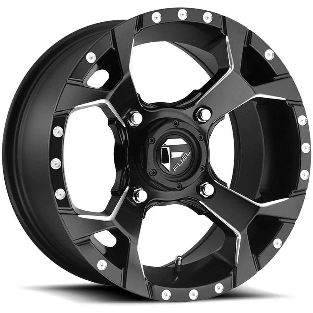 Fuel UTV D546 Assault UTV 14x7 4x136 13mm Black Milled Wheel Rim 14 