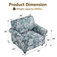 thumbnail image 5 of DREAMSIDEA Floral Accent Chairs Set of 2 Living Room, Upholstered Living Room Accent Chair with Nailhead Trim&Wood Legs Reading, Square Reading Chair for Bedroom Office Small Spaces-Cyan Blooms, 5 of 5