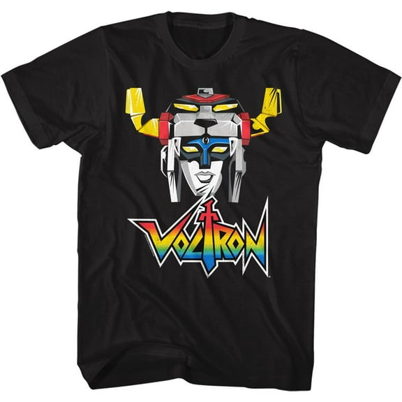 Voltron Voltron Head Black Adult T-Shirt