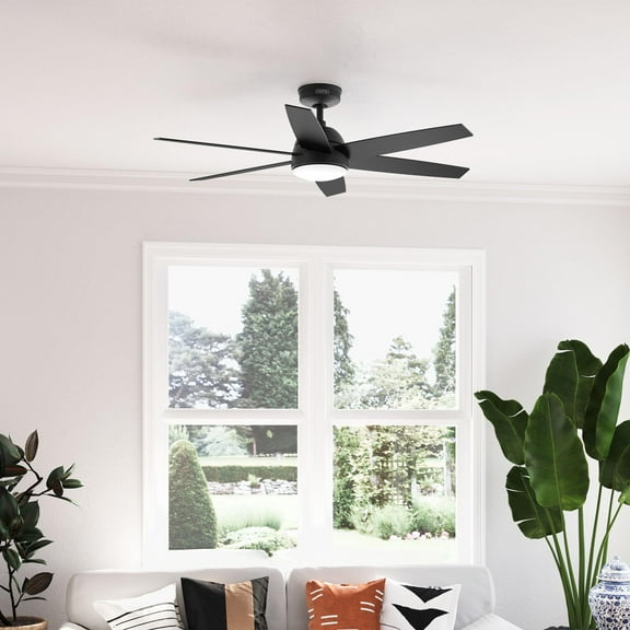 Restored Hunter Fan 52 inch Black Indoor Ceiling Fan with Light and Remote for Bedroom, Living Room/Family Room, Dining Room, Kitchen, Office (Refurbished)
