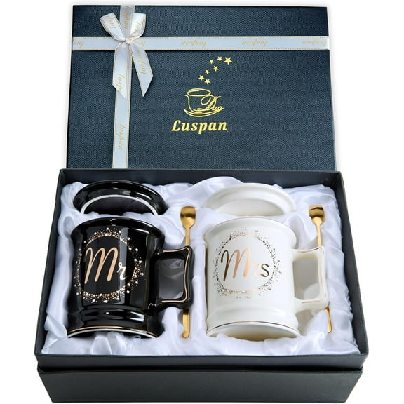 Wedding Gifts, Mr and Mrs Coffee Mug Gifts for Couples, Bride and Groom
