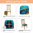 thumbnail image 4 of Sea Turtle Sjellyfish Seat Covers for Dining Room Chairs Set Of 6,Stretch Printed Washable Chair Seat Cover with Elastic Ties and Button,Removable Waterproof Couch Cushion Covers, 4 of 6