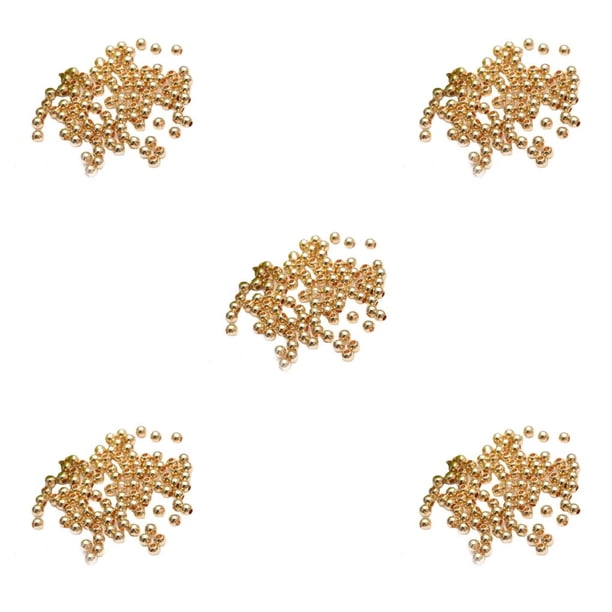 Kearding 100 piezas de cuentas de bola redondas con agujeros, cuentas espaciadoras de cobre pulido, suministros de joyería de Metal hechos a mano, Type2 NO2 Kearding CBP498813