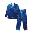 thumbnail image 1 of Fotbe Deep Sea Glowing Fishes Pijama de Hombre con Estampado de Manga Larga, Conjunto de 2 Piezas, Ropa de Dormir Suave y Cómoda con Bolsillos-Small, 1 of 7