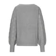 thumbnail image 5 of Fesfesfes Women V Neck Sweater Tops Casual Solid Knitting Buttons Hollow Out Long Sleeve Sweaters Tops Under $10, 5 of 8