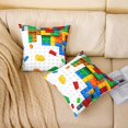 thumbnail image 2 of Erosebridal Building Blocks Cushion Covers for Sofa, Rectangle Geometry Throw Pillow Covers for Bed, 24x24, Cartoon Decor, 2 of 7