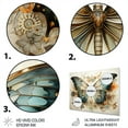 thumbnail image 3 of Designart "Blue Beige Butterfly Intricate Patterns" Animals Metal Art Living Room, 3 of 5
