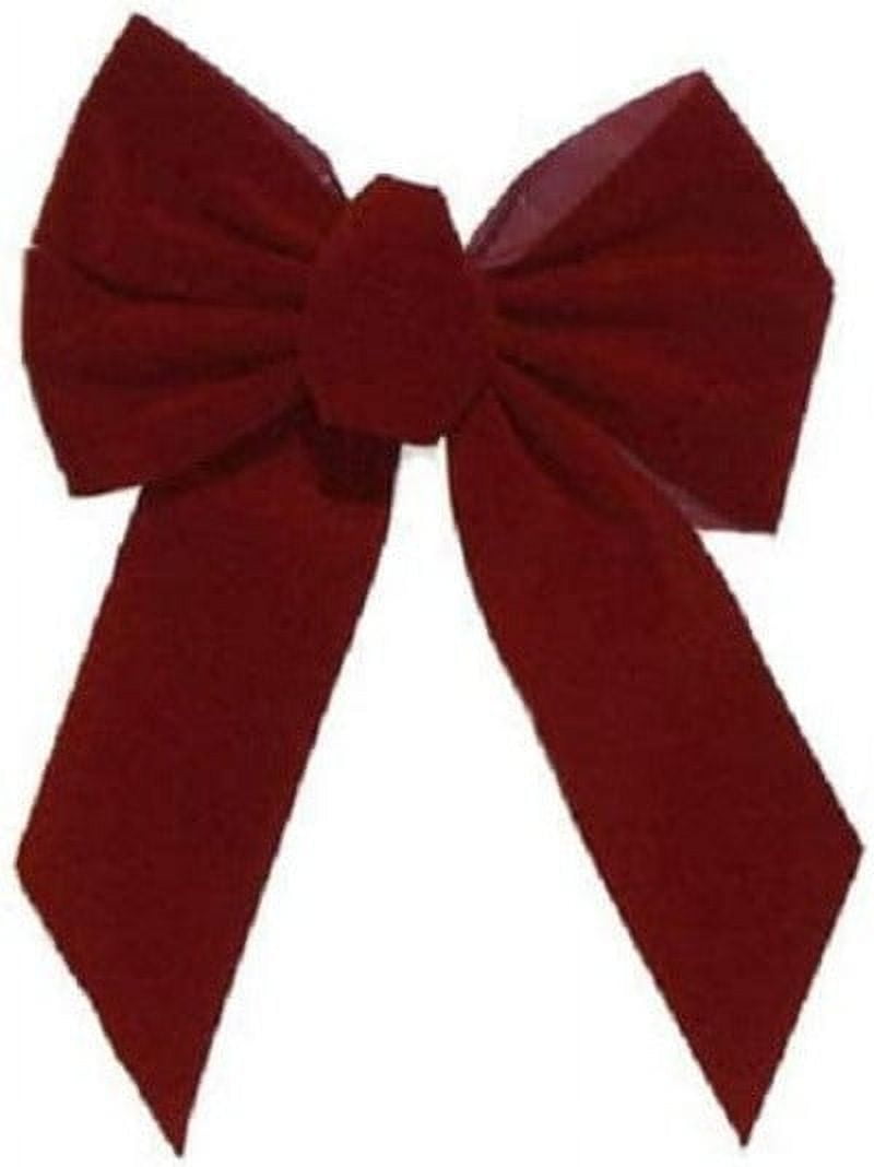 Holiday Trim 7822 10" x 13" x 3" 5 Loop Burgundy Velvet Holiday Christmas Bow - Quantity of 8