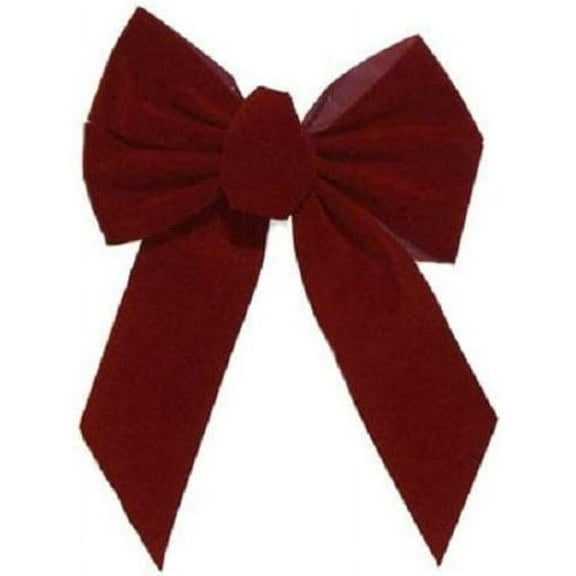 Holiday Trim 7822 10" x 13" x 3" 5 Loop Burgundy Velvet Holiday Christmas Bow - Quantity of 16