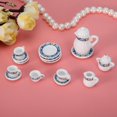 thumbnail image 4 of OTVIAP 1:12 Dollhouse Kitchen Miniature 15pcs Porcelain Flower Tea Cup Set Decor Collection, Tea Dollhouse Miniature, Porcelain Tea Miniature, 4 of 7