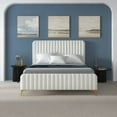 thumbnail image 6 of Valery Queen Size Cream Boucle Platform Bed - No Box Spring Needed, Compact Ship, 6 of 10