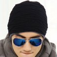 thumbnail image 5 of Chapeau Homme Noir Automne Hiver Chaud Homme Extensible Doublé en Peluche Bonnet Tricoté, 5 of 5