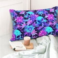 thumbnail image 4 of KLL Flower Happy Skull Pillow Covers Envelope Closure,Super Soft and Cozy Fuzzy Fleece Pillow Case Cover (No pillow core） 20"x30", 4 of 5