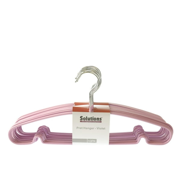 Solutions Cintre PRET - Violet, Mince, Crochet Pivotant, Lot de 10