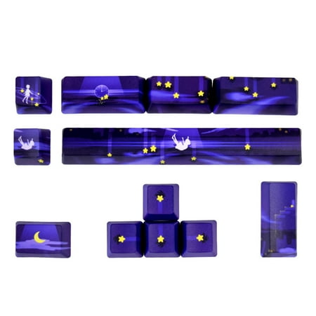 Purple for Sky Stars Keycaps PBT Sublimation for Mechanical Keyboard Enter Space