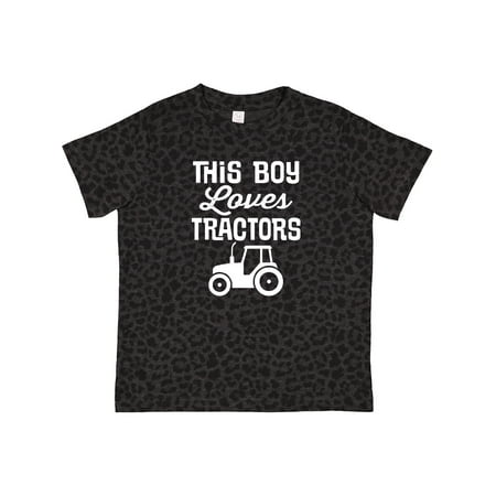 

Inktastic Farming This Boy Loves Tractors Gift Toddler Boy Girl T-Shirt
