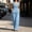 Light Blue, variant on Womens Two Piece Outfit Sleeveless V Neck Blazer Vest High Waist Wide Leg Pants with Pockets Solid Color Suit Set Light Blue XL(XL)