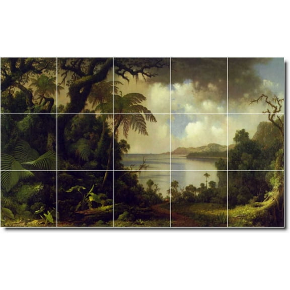 Ceramic Tile Mural-Martin Heade Landscapes Painting 380. 21.25" w x 12.75" h using (15) 4.25 x 4.25 ceramic tiles