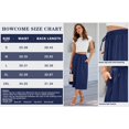 thumbnail image 3 of HOWCOME Women's 2024 Bohemian A Line Skirt Elastic Waist Floral Printed Midi Skirts with Pockets Navy Blue, L, 3 of 7
