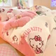 thumbnail image 4 of Sanrio My melody Kuromi Cinnamoroll Hello Kitty nuevo estampado de dibujos animados invierno leche terciopelo sábana y edredón conjunto de tres piezas, 4 of 5
