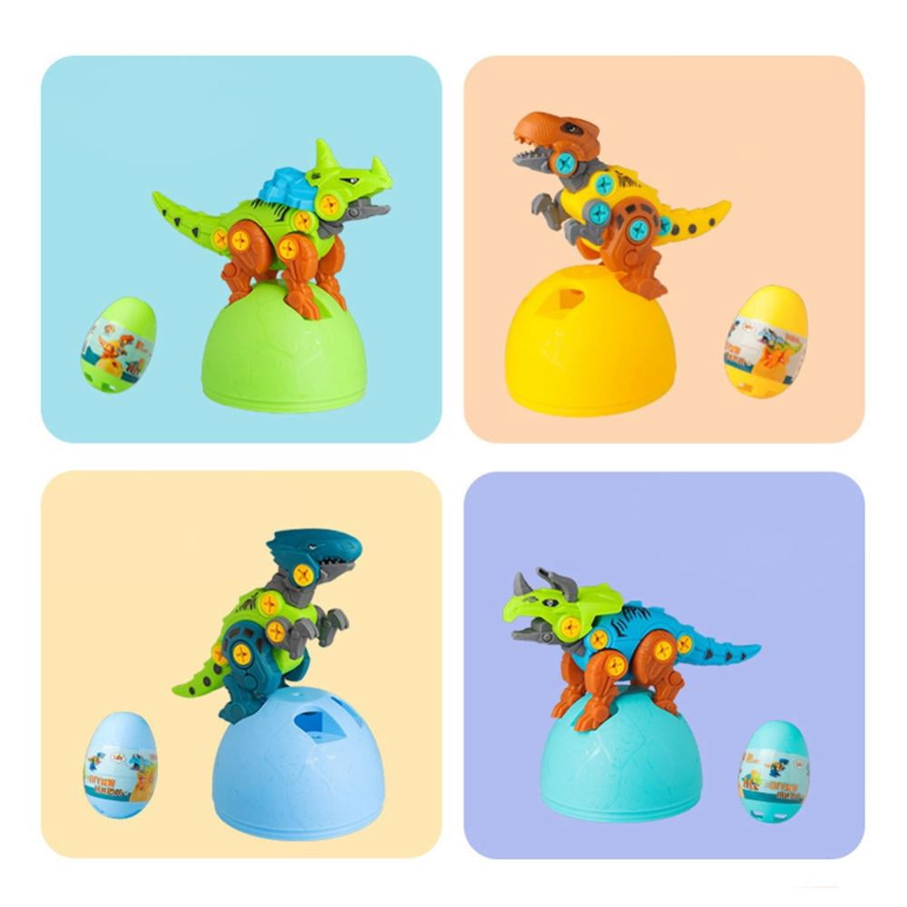Godderr Kids 4Pcs Dinosaur Building Block Toys ,Assemble Dinosaur Building Block Set for 6-7Y Boys Girls