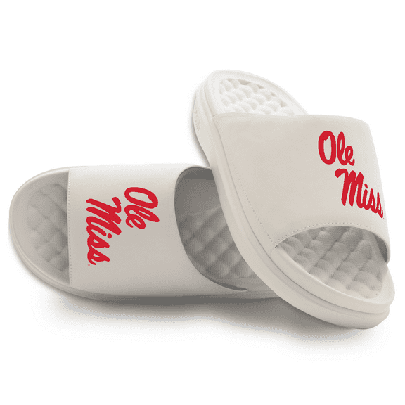 Youth ISlide Cream Ole Miss Rebels Primary Motive Slide Sandals