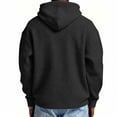 thumbnail image 4 of Hsovts Mens Waffle Knit Full Zip Hoodies Loose Pocket Drawstring Jacket Winter Warm Outdoor Casual Hoodie Black 2XL, 4 of 7