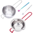 thumbnail image 1 of Kit de olla para baño maría, 2 piezas de acero inoxidable para derretir mantequilla, chocolate, dulces, mantequilla, queso, velas, jabón y cera (13.5 oz), 1 of 8