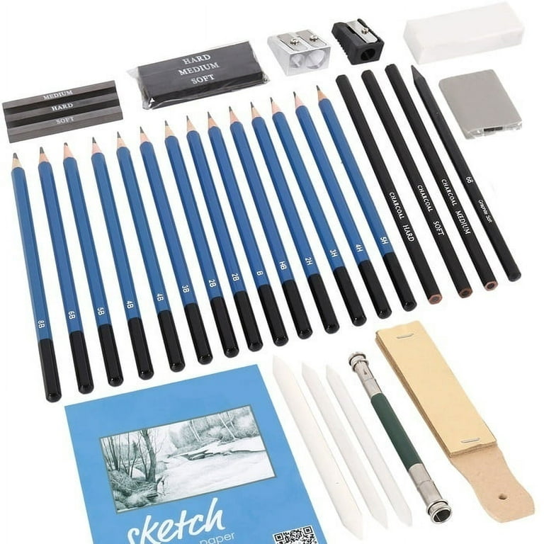 U.S. Art Supply 54-Piece Drawing & Sketching Art Set with 4 Sketch Pads (242 Paper Sheets) - Ultimate Artist Kit, Graphite and Charcoal Pencils 