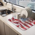 thumbnail image 2 of American Flag Dish Drying Mats for Kitchen Counter, Abstract Swirling Watercolor USA Flag Absorbent Coffee Bar Mat with Non-slip Rubber Backed Quick Drying Dish Rack Pad 12"x16", 2 of 9