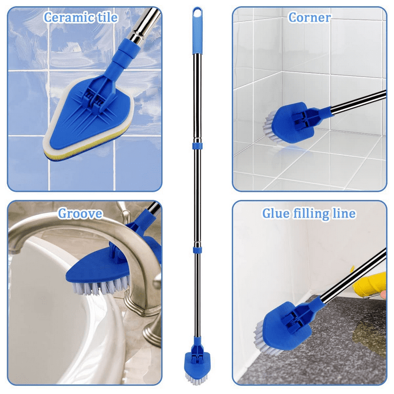 In 1 Tile And Grout Cleaning Brush Corner Scrubber Brush Tool Tub Tile  Floor Scrubber Brushes Multifunctional Gap Brush - AliExpress