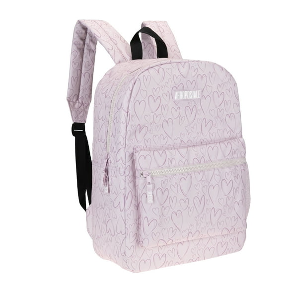 Aeropostale  Backpack for School, College, and Travel， Water Resistant Bookbag Lilac Heart